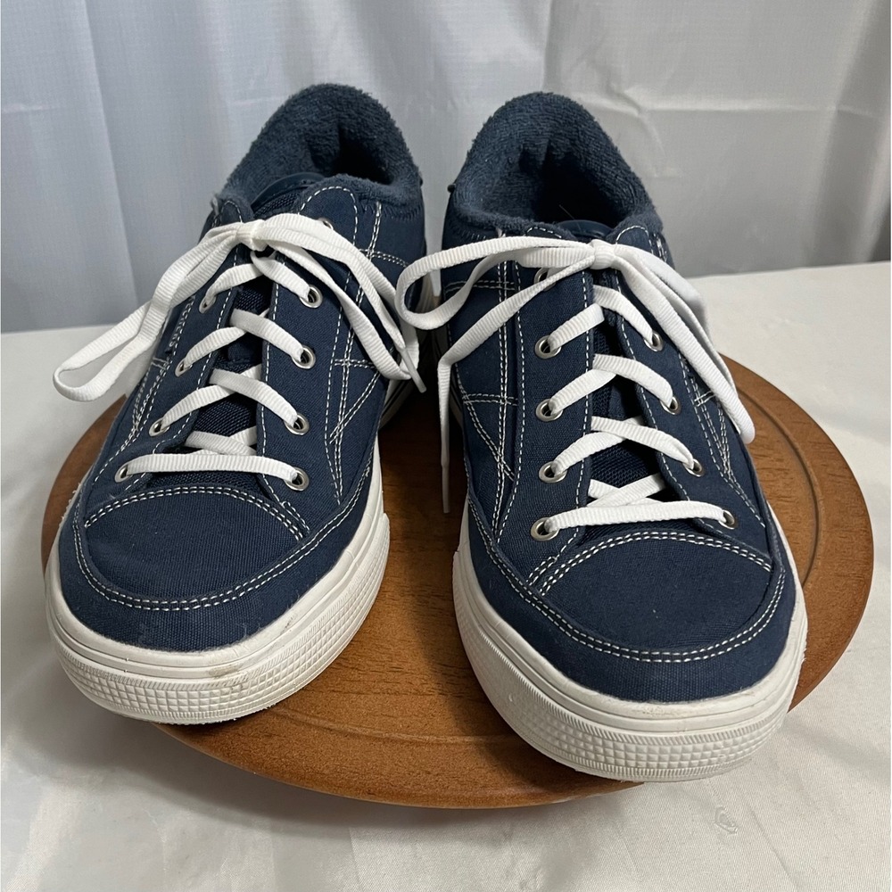 Skechers Arch Fit Arcade Meet Ya There Navy Blue Canvas Sneakers 177195 Women 10